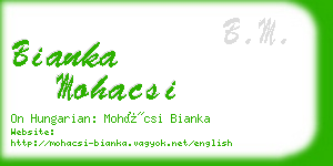 bianka mohacsi business card